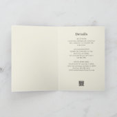 Faire-part de mariage élégant à feuille vert foncé (Intérieur)