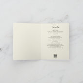 Faire-part de mariage élégant à feuille vert foncé (Intérieur)