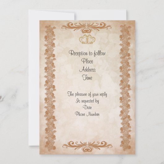 Faire-part de mariage élégant à fleurs formelles (Dos)