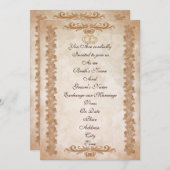 Faire-part de mariage élégant à fleurs formelles (Devant / Derrière)