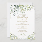 Faire-part de mariage élégant à la verdure d'eucal (Devant)