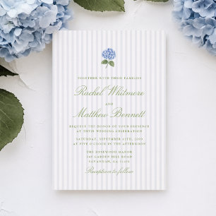 Faire-part de mariage élégant à l'hortensia