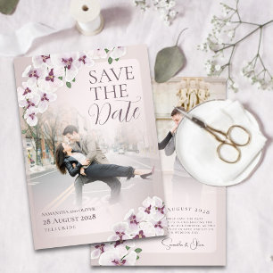 Faire-part de mariage élégant à l'orchidée