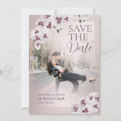 Faire-part de mariage élégant à l'orchidée (Devant)