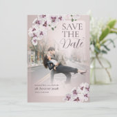 Faire-part de mariage élégant à l'orchidée (Debout devant)