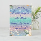 Faire-part de mariage élégant à paillettes (Debout devant)