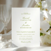 Faire-part de mariage élégant à rayures vertes