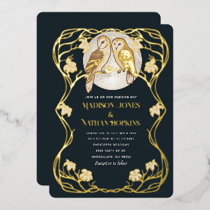 Faire-part de mariage Élégant Art Nouveau Chouette