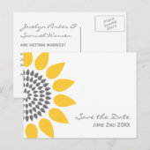 Faire-part de mariage élégant au tournesol (Devant / Derrière)