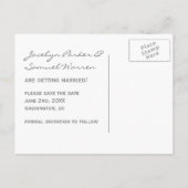 Faire-part de mariage élégant au tournesol (Dos)