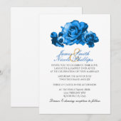 Faire-part de mariage élégant aux roses aquarelles (Devant / Derrière)