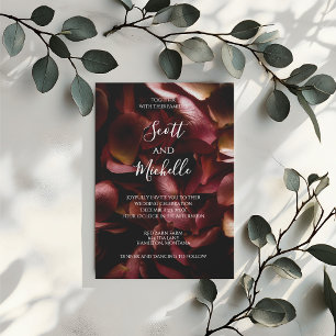 Faire-part de mariage élégant aux roses romantique