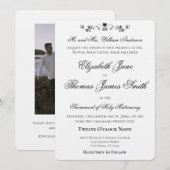 Faire-part de mariage élégant avec accent de cœur (Devant / Derrière)