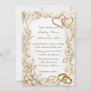 Faire-part de mariage élégant avec anneaux de mari