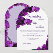 Faire-part de mariage élégant avec arche d'orchidé (Devant / Derrière)