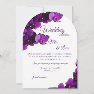 Faire-part de mariage élégant avec arche d'orchidé