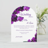 Faire-part de mariage élégant avec arche d'orchidé (Debout devant)