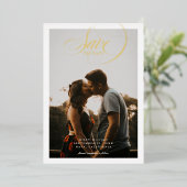 Faire-part de mariage élégant avec bordure simple (Debout devant)