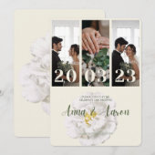 Faire-part de mariage élégant avec collage de 3 ph (Devant / Derrière)