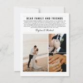 Faire-part de mariage élégant avec collage de phot (Dos)