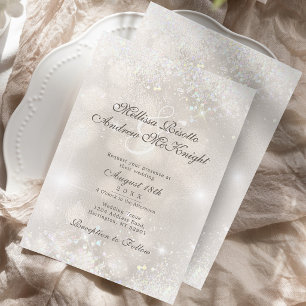 Faire-part de mariage élégant avec confettis paill