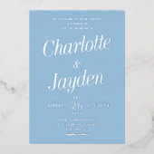 Faire-part de Mariage élégant avec écriture à feui (Recto)