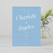 Faire-part de Mariage élégant avec écriture à feui (Debout devant)