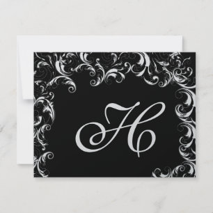 Faire-part de mariage élégant avec enroulement fan