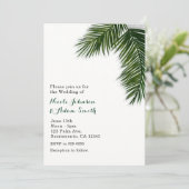 Faire-part de mariage élégant avec feuille de palm (Debout devant)