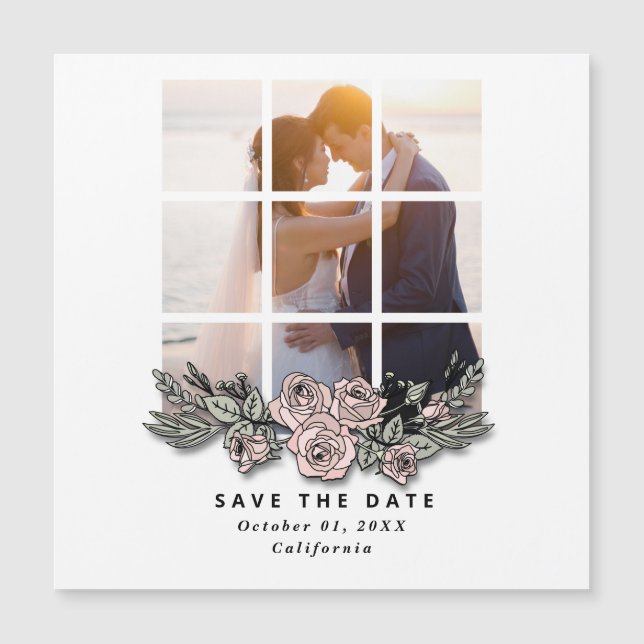 Faire-part de mariage élégant avec image de fenêtr (Devant)