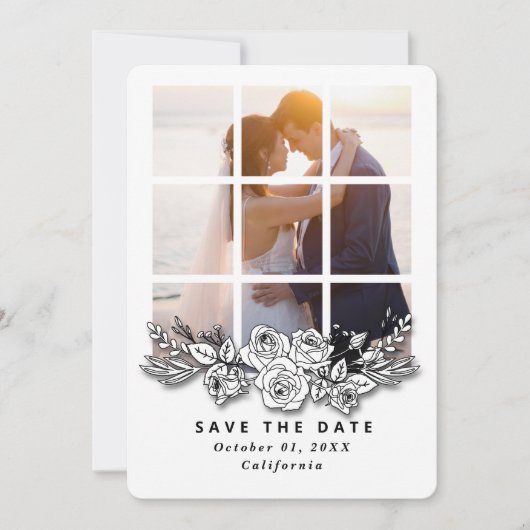 Faire-part de mariage élégant avec image de fenêtr (Devant)
