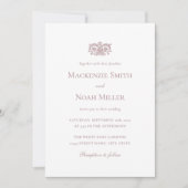Faire-part de mariage élégant avec monogramme orné (Devant)