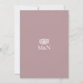 Faire-part de mariage élégant avec monogramme orné (Dos)
