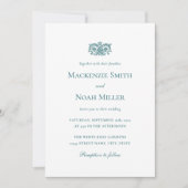 Faire-part de mariage élégant avec monogramme orné (Devant)