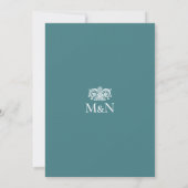 Faire-part de mariage élégant avec monogramme orné (Dos)