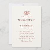 Faire-part de mariage élégant avec monogramme Terr (Devant)