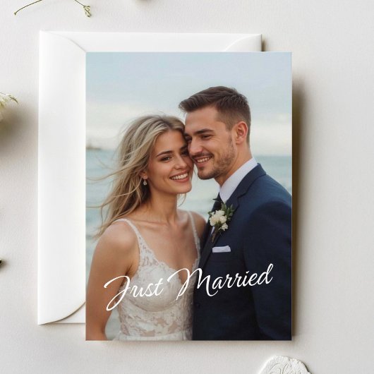 Faire-part de mariage élégant avec photo de mariag