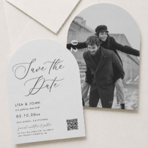 Faire-part de mariage élégant avec photo de sauveg