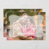 Faire-part de mariage élégant avec photo délavée (Devant / Derrière)