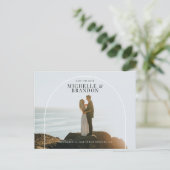 Faire-part de mariage élégant avec photo et détail (Debout devant)