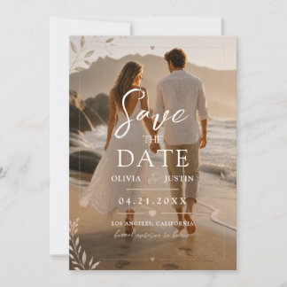 Faire-part de mariage élégant avec photo et écritu
