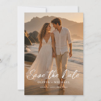 Faire-part de mariage élégant avec photo et écritu