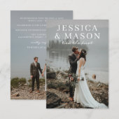 Faire-part de Mariage Élégant avec Superposition (Devant / Derrière)