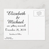 Faire-part de mariage élégant avec tableau noir et (Dos)