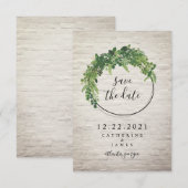 Faire-part de mariage élégant avec un design botan (Devant / Derrière)