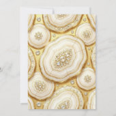 Faire-part de mariage élégant blanc et or géode (Dos)