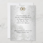 Faire-part de mariage élégant blanc floral (Dos)