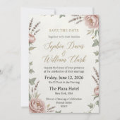 Faire-part de mariage Élégant Blush Peony (Devant)