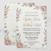 Faire-part de mariage Élégant Blush Peony (Devant / Derrière)