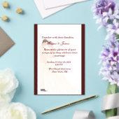Faire-part de mariage élégant bordeaux (Insitu (Mariage))